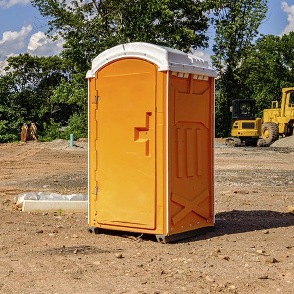 how often are the portable toilets cleaned and serviced during a rental period in Shirley Mills